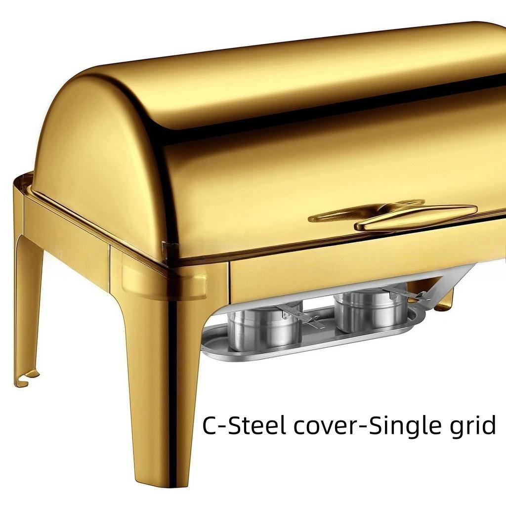 6L/9L Alcohol Stove Hotel Restaurant Flip Cover Insulated Stove Visible Dining Stove Large Capacity Stainless Steel Buffet Stove