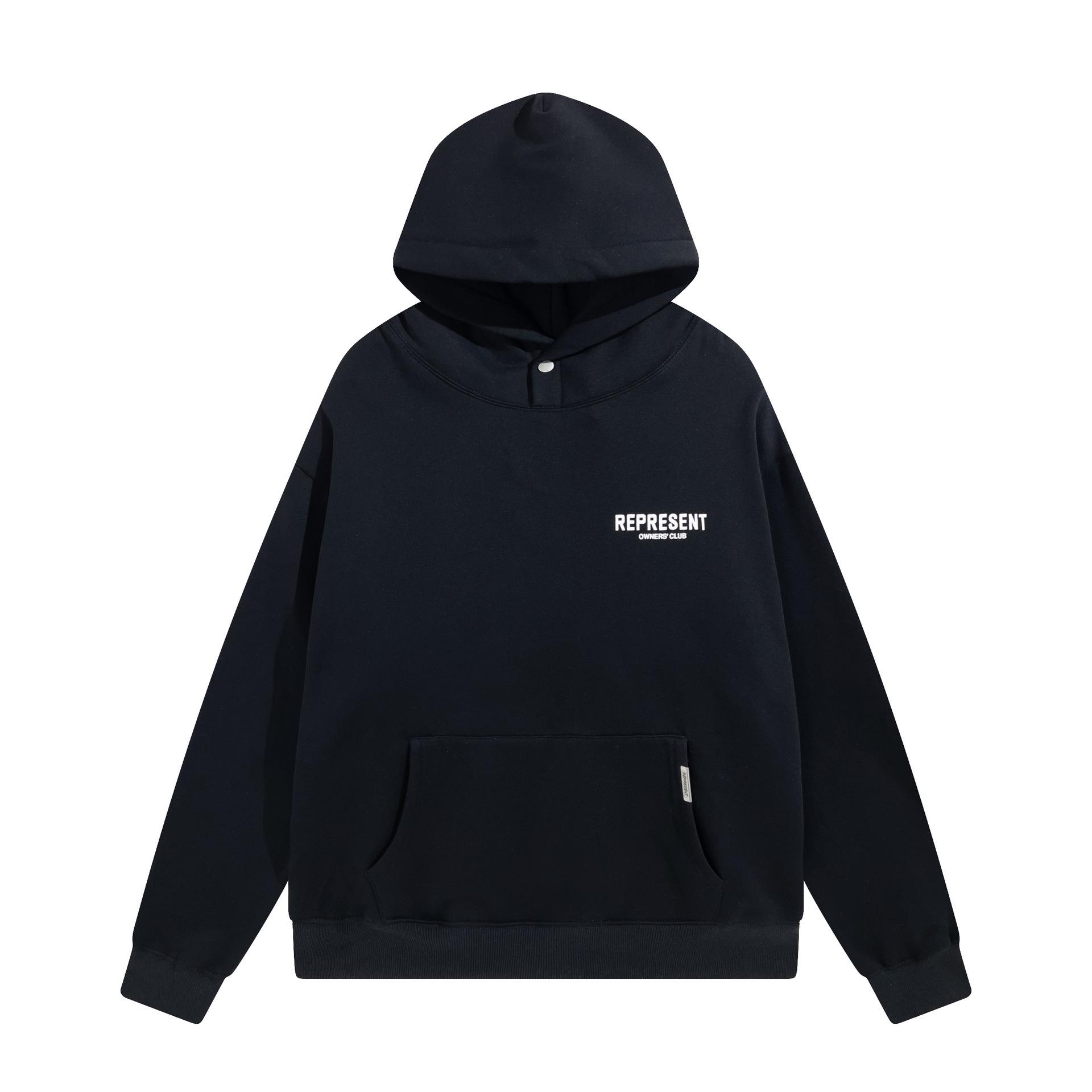 Unisex REPRESENT Logo Fleece-Lined Hoodie Sweatpants - European American Style Small