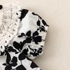 Summer Baby Girl Cotton Dress With Peter Pan Collar And Lace Trim Stylish Short Sleeve Dress For Toddler Kids