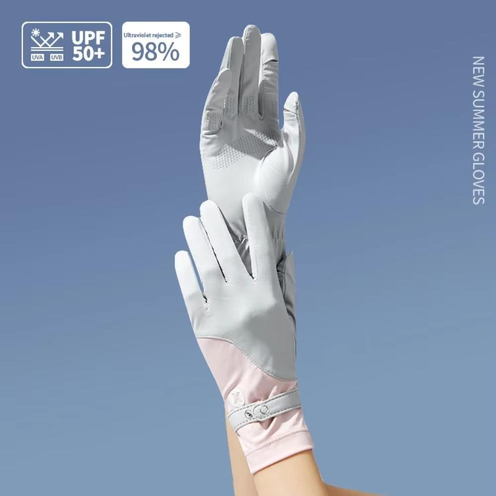Breathable Women Sunscreen Gloves Ice Silk Summer Driving Mittens Summer