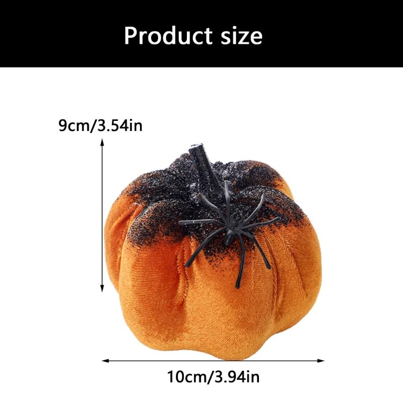 Halloween Pumpkin Decorations Decorative Pumpkins Spiders Pumpkin Figurine Sculptures Table Ornament Holiday Party Decors