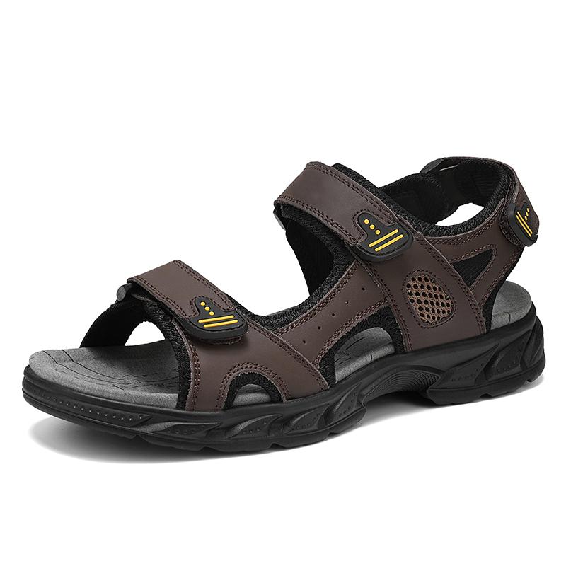 Classics Style Men Sandals Outdoor Walking Summer Shoes Anti-Slippery Beach Shoes Men Comfortable Soft Leather Sandals
