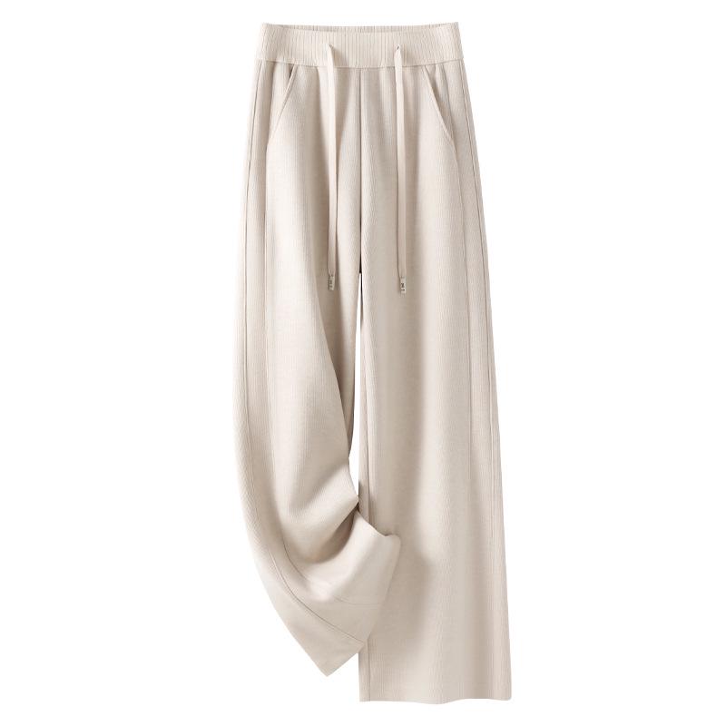 Women's 2024 Spring & Autumn Wool-Blend Wide-Leg Trousers