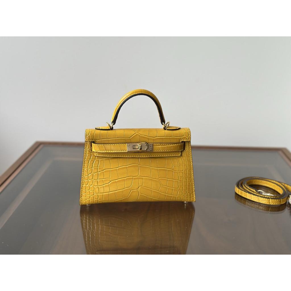 Kazilan 19cm crocodile pattern mini Kelli handbag fashion versatile shoulder messenger bag women's bag