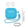 For AirPods 4 Earphone Silicone Case Set with Anti-Lost Keychain, Strap, Ear Tips, Cleaning Pen