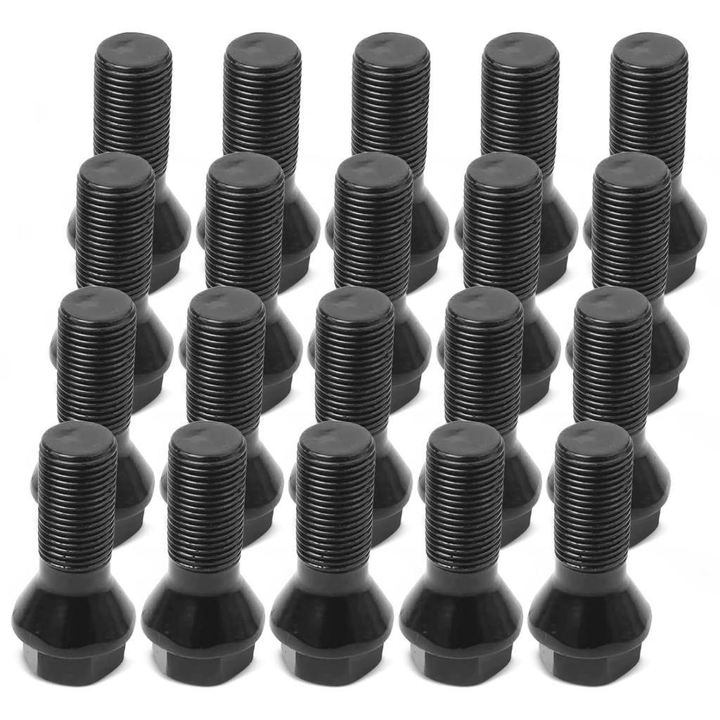 4 PCS 36136781151 Black 14x1.25mm Wheel Lug Bolt 28mm Shank for 2008-2019 BMW for 2003-2021 Mini All Rims Replat # 36136774896 36136890324 V20241820