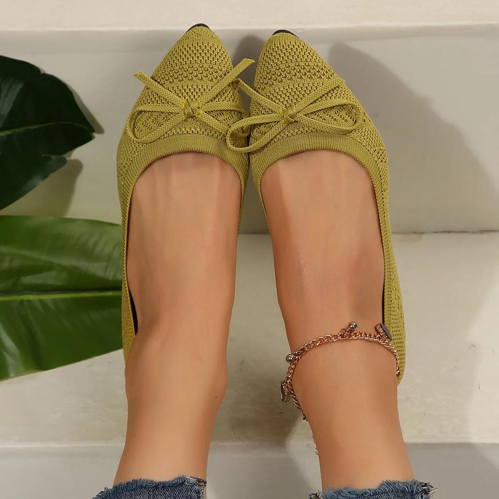 Mode Neuer Stil Spitzschuh Flacher Ausschnitt Atmungsaktiv Bequem Lässige Ballerinas Schuhe Verschleißfest Rutschfest Slipper Damen 2025