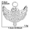 No Fade Silver Color Stainless Steel Angel Charms For Jewelry Making Supplies Handmade Necklace Earrings Pendant DIY Heart Cross