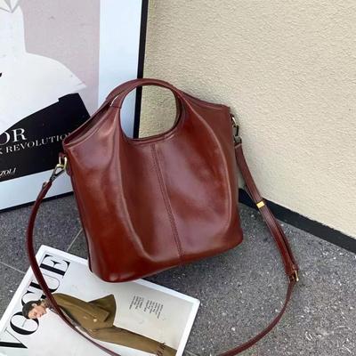 Tasche aus echtem Leder, Damenhandtasche, große Kapazität, Premium Sense Bucket Bag, Everything Commuter Soft Bag