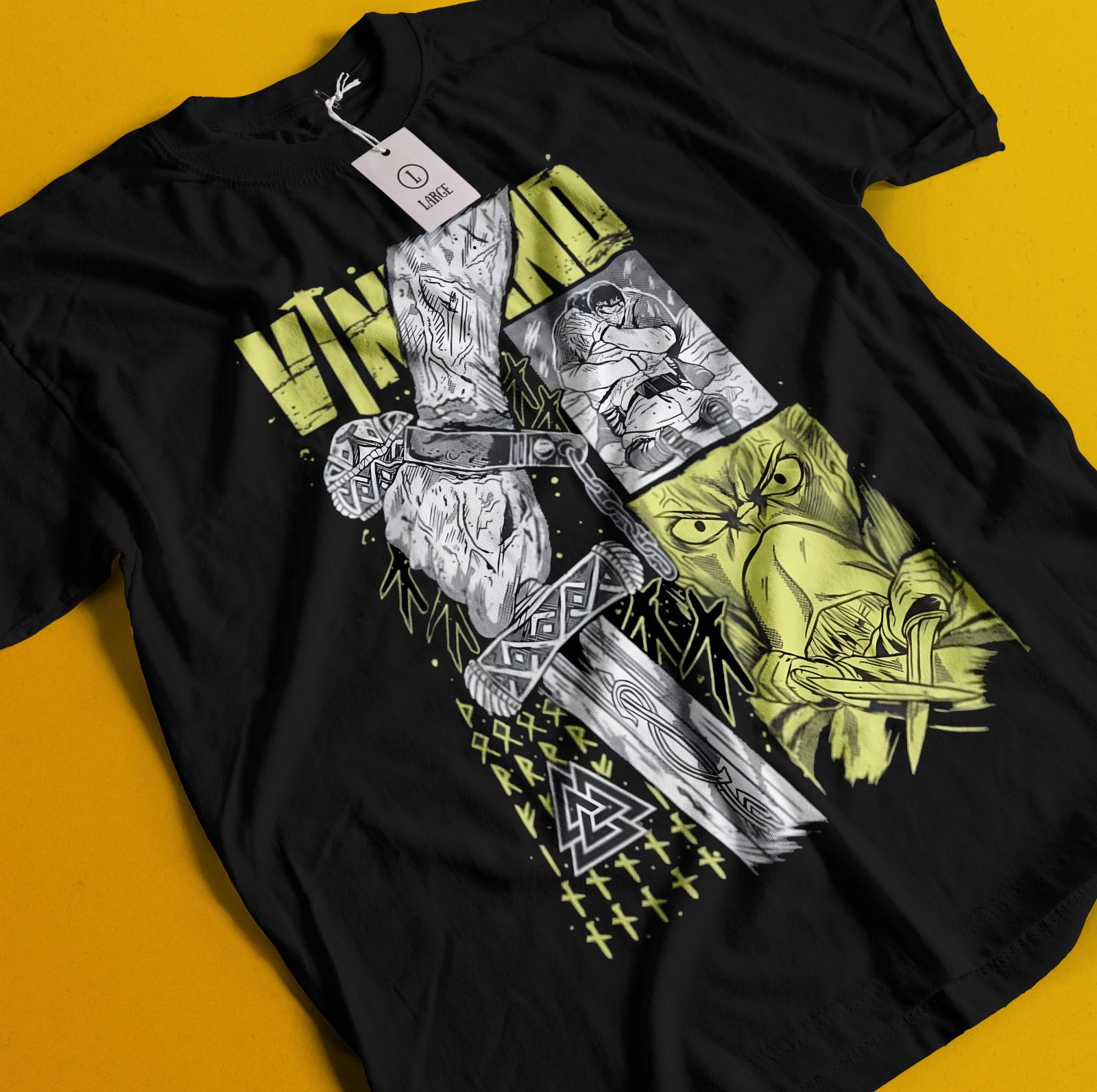 Vinland Saga T-Shirt Mens Womens Tees Top Thorfinn Shirt Askeladd Tshirt Thorkell Warrior Tee Anime L