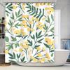 Modern Bathroom Decor Yellow And Green Floral Shower Curtain For Bathtub Home Decoration