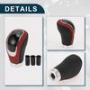 TUCKBOLD Universeller Schaltknauf mit 3 Adaptern für Schaltgetriebe PU 1 Satz Knauf, 6-Gang-Fahrzeuge, 9,5 cm, Leder, Schwarz,