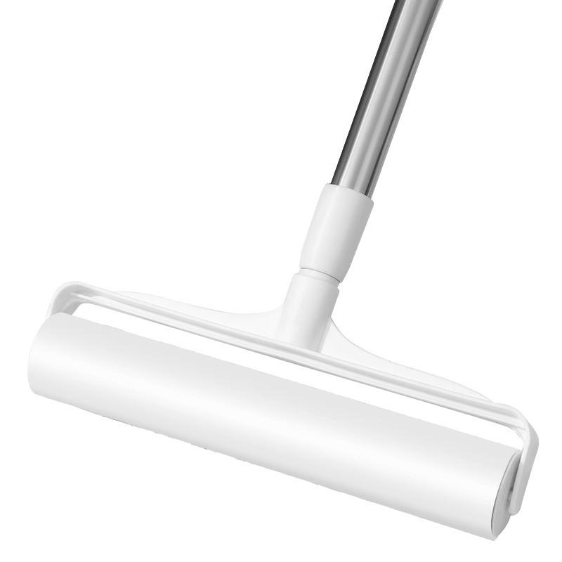 Long Handle Lint Roller with Large Sticky Brush for Bed, Floor, and Hair Cleanup - Tear-Off Paper Replacement Included.