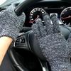 Limei 1 Pair Winter Warm Touchscreen Gloves for Men and Women Fleece Lined Knit Anti Slip Spandex Glove