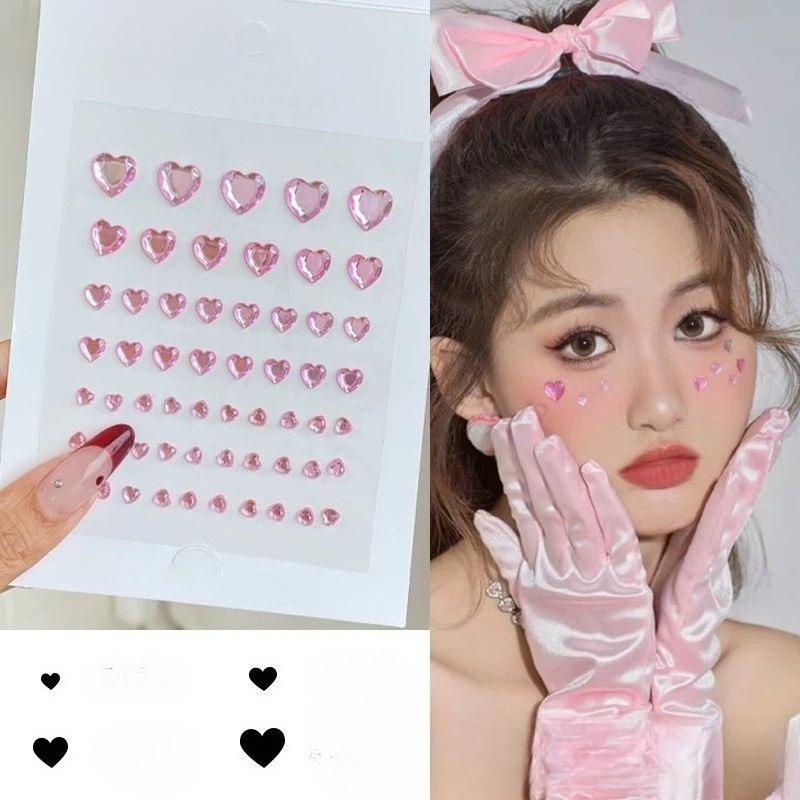 Bellissimi adesivi 3D con strass di cristallo lucido e stelle di perle, album di ritagli, custodie per telefono fai da te, decorazioni per spettacoli di danza, adesivi per il viso.