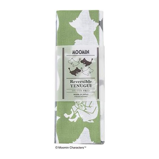 Japanese Tenugui Reversible Hand Towel Moomin Snufkin 33x90cm Snufkin Pattern Reversible Tenugui Roll Dyeing Double-Sided Dyeing Technology Cotton