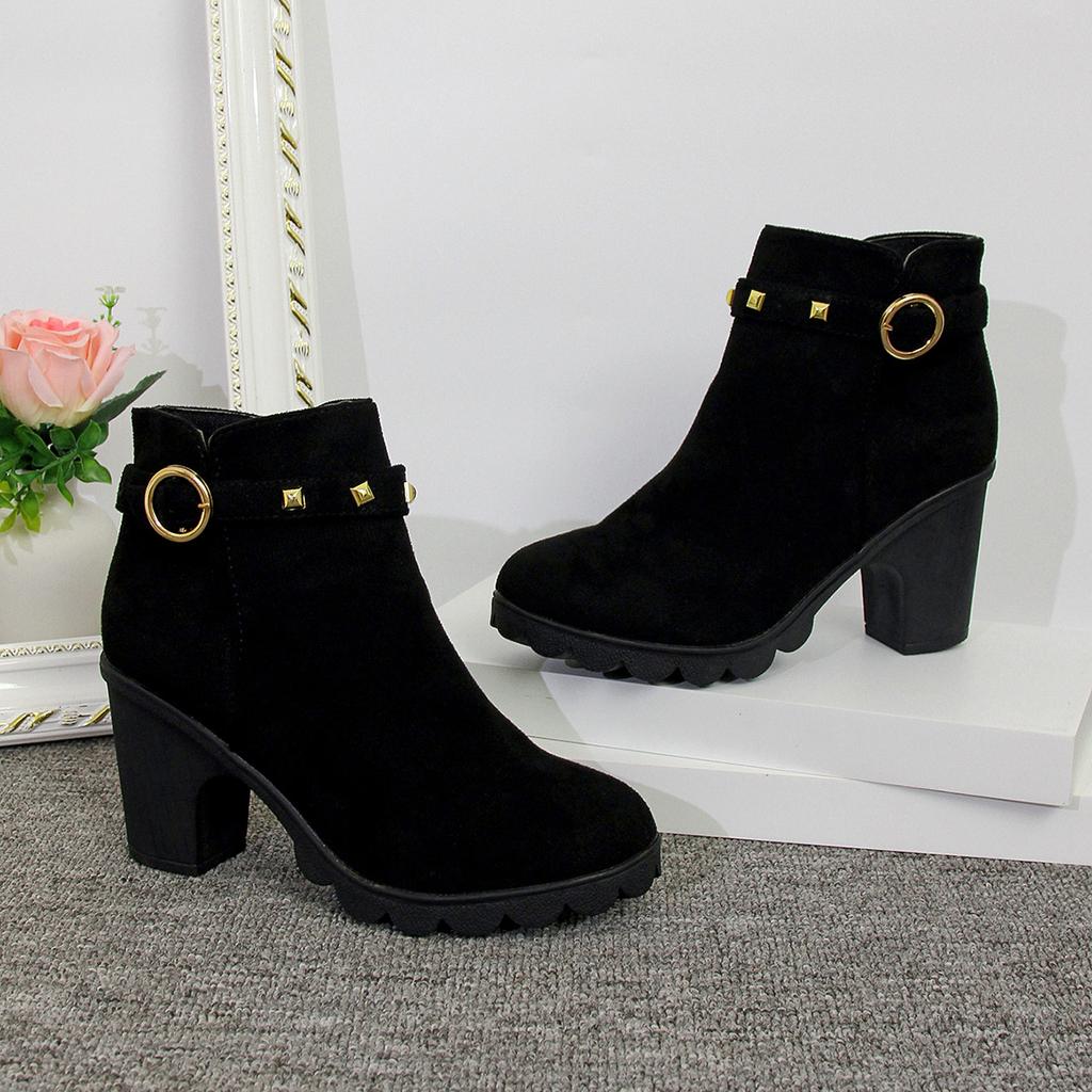 Mode 2025 Neue Frühling Winter Damenstiefel Hohe Qualität Schnürstiefel Europäische Damenschuhe Damen Hohe Absätze Damen Schnelle Lieferung Stiefel