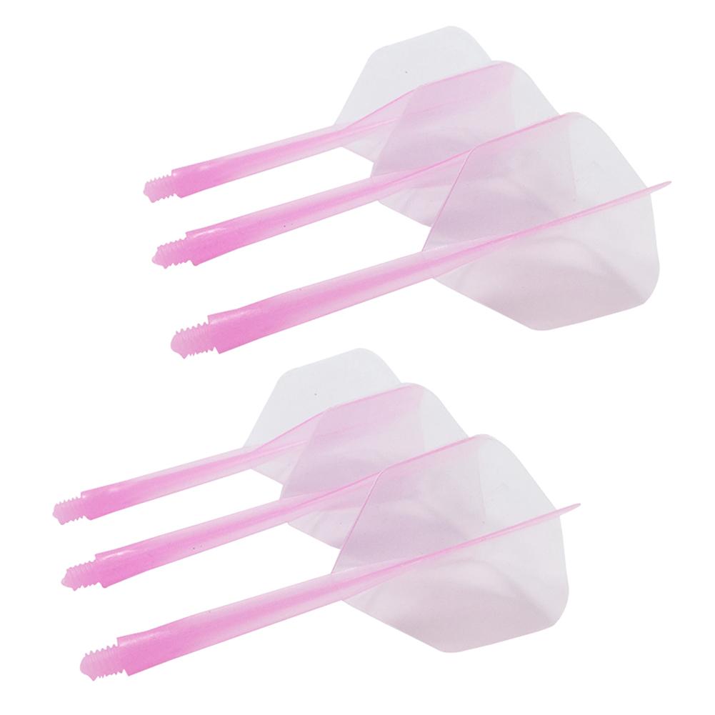 6Pcs Integrated Dart Shaft and Flights Standard Shape 2BA Screw In-one Dart Flight Anti-Fall Transparent Dart Accessories Kit