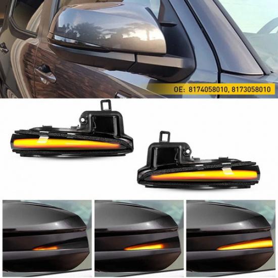 Smoked For 2016~2022 Toyota Tacoma Sequential LED Side Mirror Turn Signal Lights