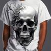 Men's 3D Embossed Lion Head Print T-Shirt Metallic Texture Wild Animal Luxury Crew Neck Top