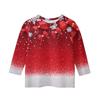 Christmas Day Print Tops For Youth Girls 4-11 Years Round Neck 3/4 Sleeves T-Shirts Trendy Tops Outfit Tees