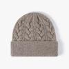 High Quality Winter Thick Custom Logo Earflap Beanie Color Wool Knitted Hat Warm Beanie Pullover Hat