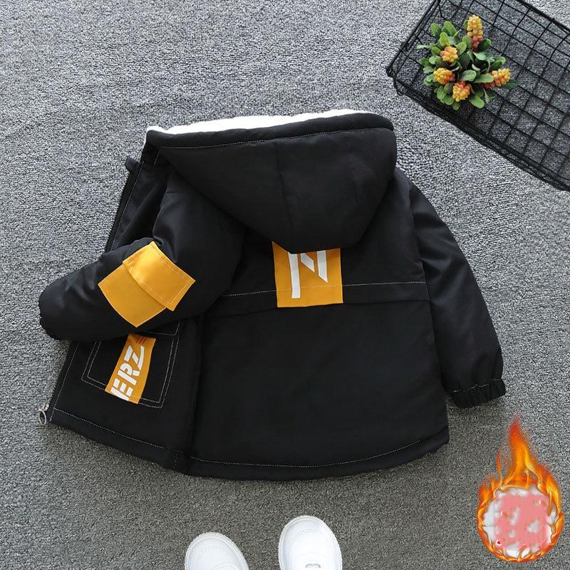 

Детская повседневная одежда плюс бархатная куртка куртка повседневная куртка куртка осень и зима 130 чёрный