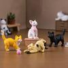 6Pcs/Set Kitten Ornament Healing Stress Relief Partner Mini Size Cat Statue Simulation Design Cat Desk Accessory