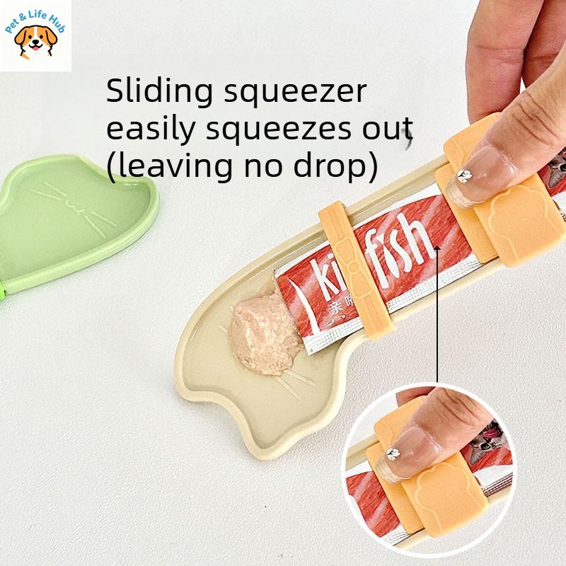 Cat strip feeder, squeezer, feeding spoon, squeezing cat strip artifact, special cat strip spoon for snacks, pet supplies