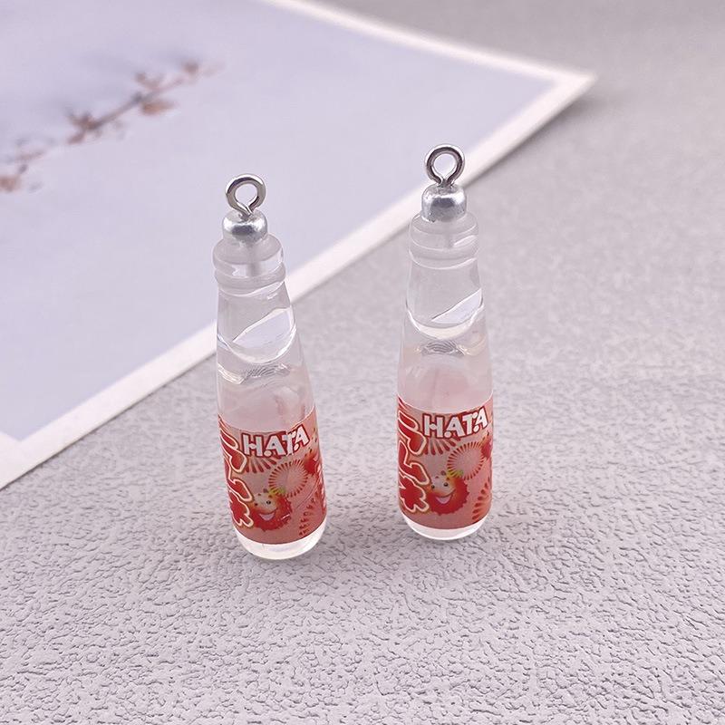 10Pcs Mix Lot Resin Juice Bottle Charm Pendant For Jewelry Making Earrings Necklace Key Chain Accessories Diy