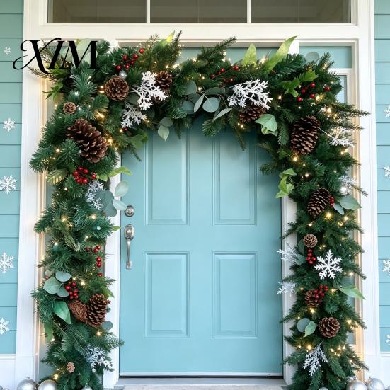 Supporto per Ghirlanda Senza Danni per le Feste, Asta Regolabile per Appendere Ghirlande di Natale, Lunghezza 23,6"-59", Montaggio Robusto in Metallo per Porta d'Ingresso, Gancio per Halloween, No