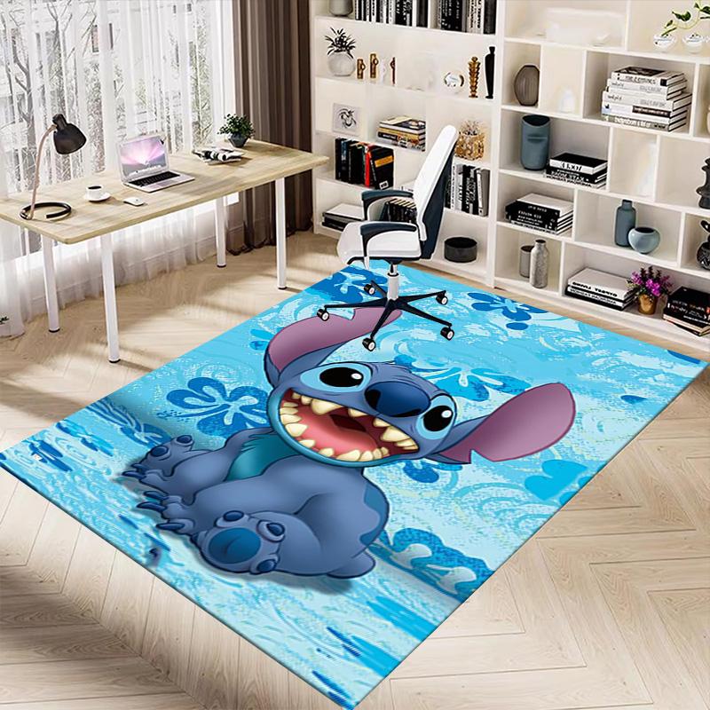 Stitch'S Tropical Adventure Carpet For Playroom Bedroom Living Room Sofa Home Decorkids Game Area Rug Nonslip Floor Mat