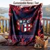 Flannel Blanket Bologna FC Print Custom Name Text Soft Throw for Sofa Bed