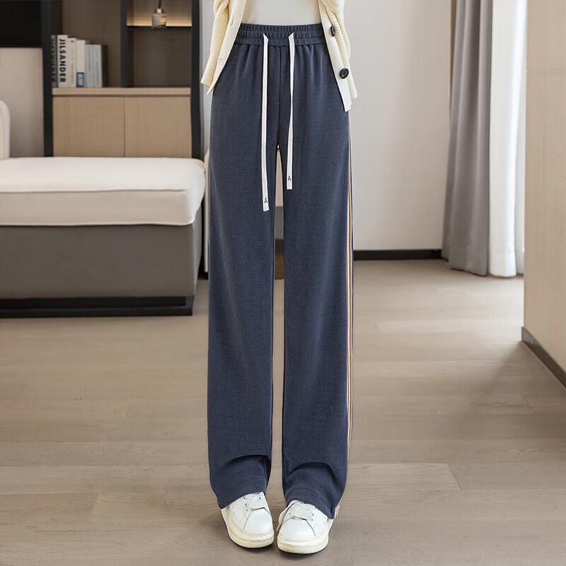 

Sibaishe Women s Striped Wide-Leg Casual Pants L