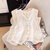 Retro Sleeveless Vest Vest Women's Summer Senior Sense Stacked Wear Loose and Thin Casual V-neck Vest Top
