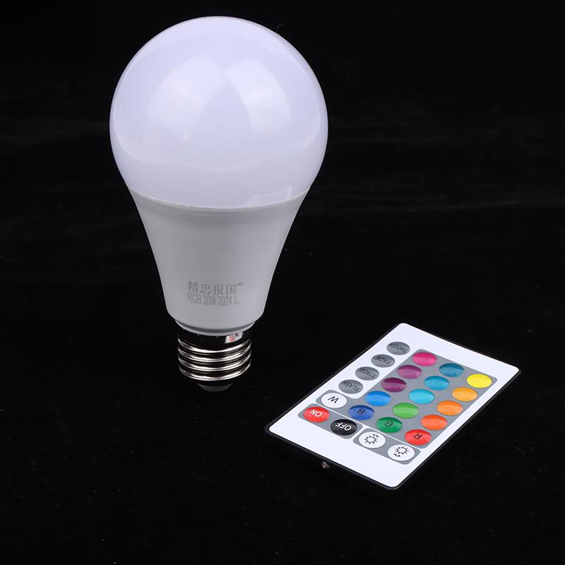 Spotlight Bulb E27 220V Rgb Led Light Bulb 5/7/10/15/20/30W Ir Remote Control Changeable Colorful Dimmable Rgbw Led Lamp