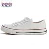 HuiLi Unisex Black & White Low-Top Canvas Sneakers for Sports & Casual Wear