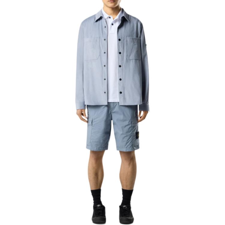 Stone Island Logo Patch Slim Fit Short Sleeve Polo Shirt Men tops L1S1522000-10S0018-V1001
