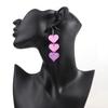 Pink Love Heart Acrylic Drop Earrings for Women Mirrored Peach Hearts Spliced Long Earring Fashion Jewelry Valentine's Day Gifts