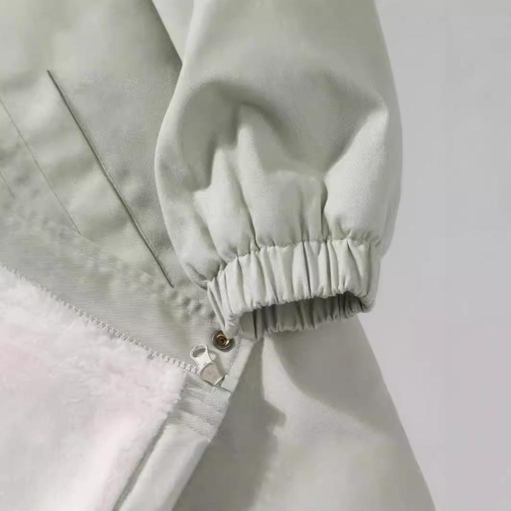 Lamb Wool Jacket Men's Casual Loose Velvet Thick Jacket Autumn and Winter Windproof Warm Padded Jacket