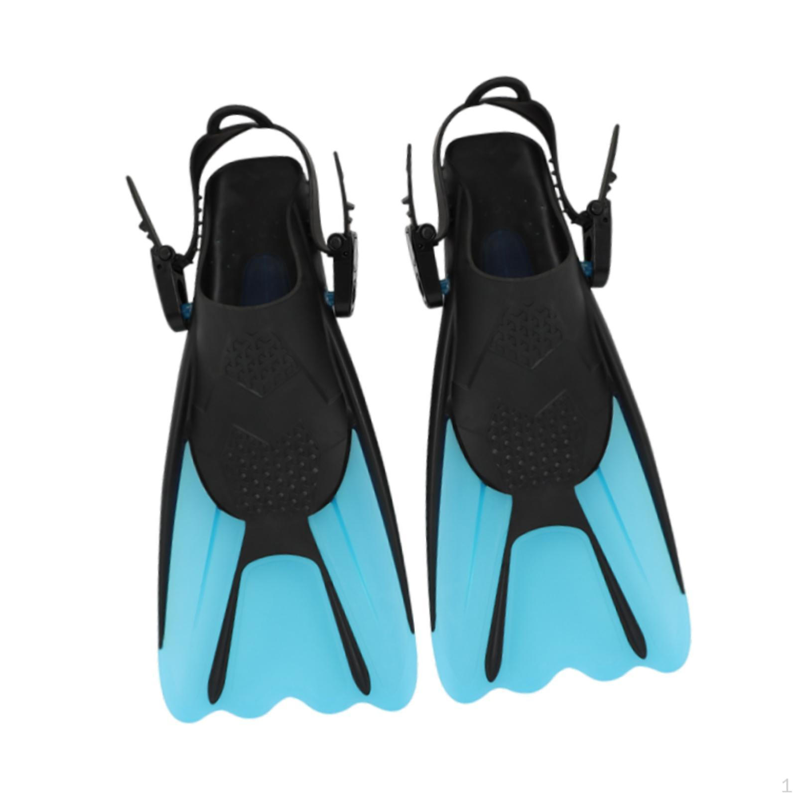 Set of Diving Fins, Swimming Snorkeling Training Fins with Comfortable Adjustable S синий