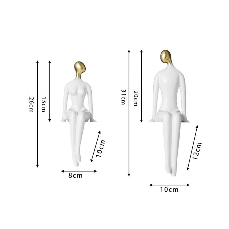 Resin Abstract Figure Sculpture Creative Craft Ornaments Couple Statue Decorative Figurines Home Decoration Accessories