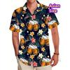 Hawaiian Shirt Man Streetwear Car Beer 3d Print Graphic Street Beach Men's Shirt Casual Short Sleeves Button-down Shirt Man Top