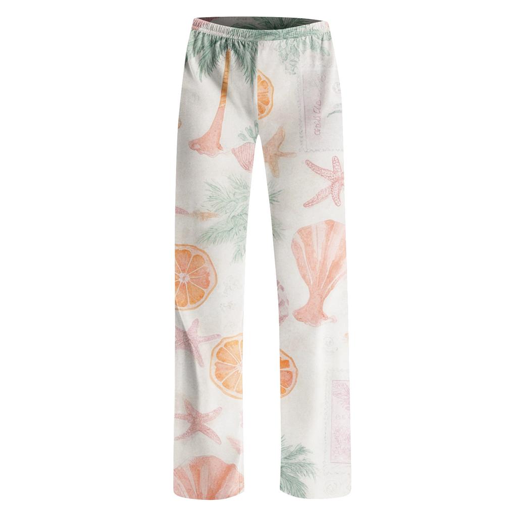 Anime-Pyjamahose, Nachtwäsche, lässige Hose mit Kordelzug und elastischer Taille, bequeme, gerade, lockere Yoga-Hose