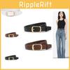 Stylish Women's Leather Belt 2024 New Version Simple Design For Jeans In Black Coffee And White