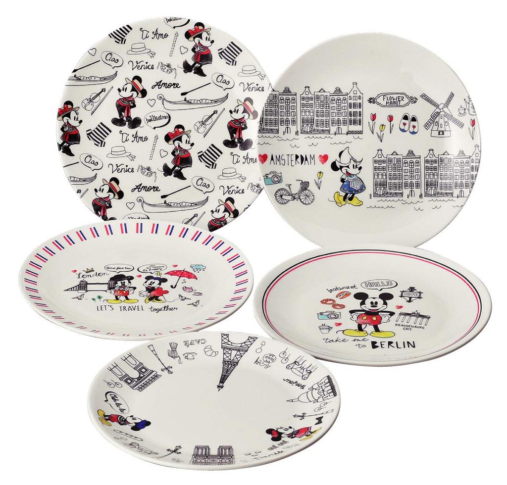 maebata Disney Mickey Friends TRAVEL Cake Plate Set of 5 & LET'S (D-MF56 51910)