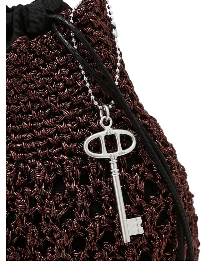 Athe Vanessabruno Brown Metal Knitting Shoulder Bag M Aaba6E811W2