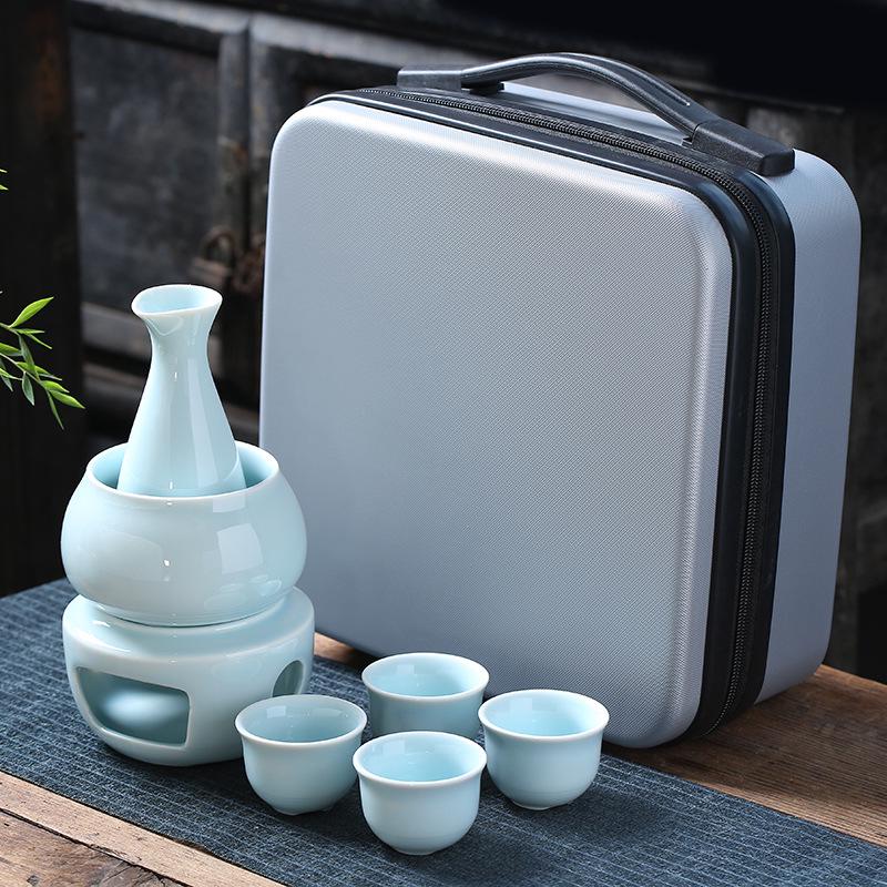 Creative Ceramic Wine Warmer - Yellow Wine Heating Set with Hot Water Pot
