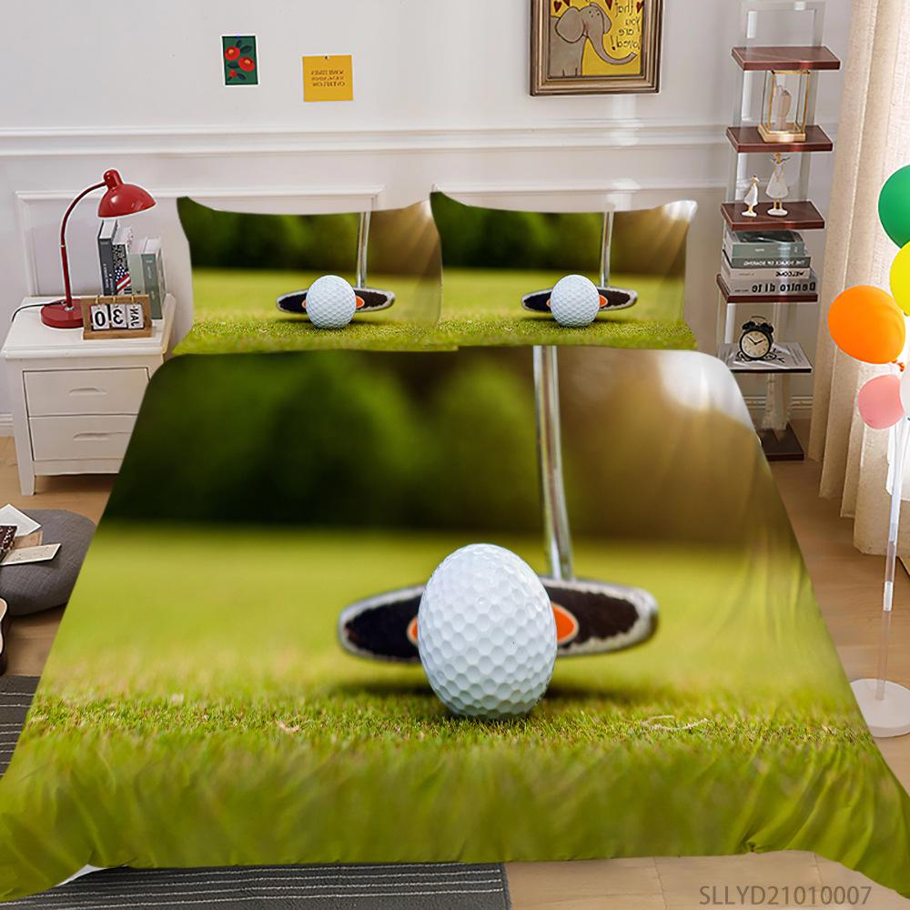 Golf Series Digital Printing Bedding Two Or Three-Piece Set Polyester Cocoa