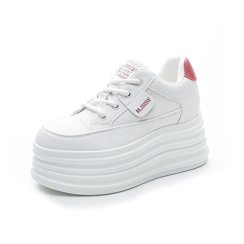 2025 Spring Autumn Popular Korean Version of Little White Shoes Women's Casual Versatile Breathable Thick Sole Inner Height Increase Color Matchin